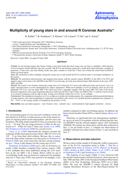 Multiplicity of Young Stars in and Around R Coronae Australis