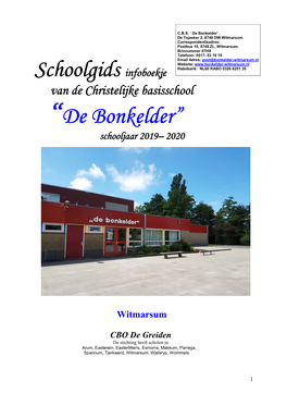 Schoolgids Infoboekje “De Bonkelder”