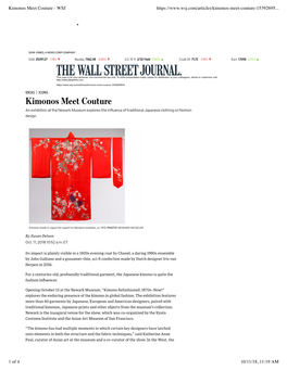 Kimonos Meet Couture - WSJ