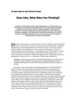Dear John, What Were You Thinking?