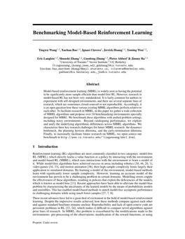Benchmarking Model-Based Reinforcement Learning