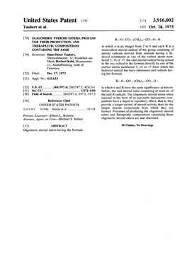 United States Patent (19) 11, 3,916,002 Taubert Et Al