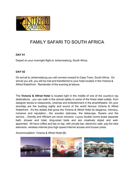Family Safari to South Africa