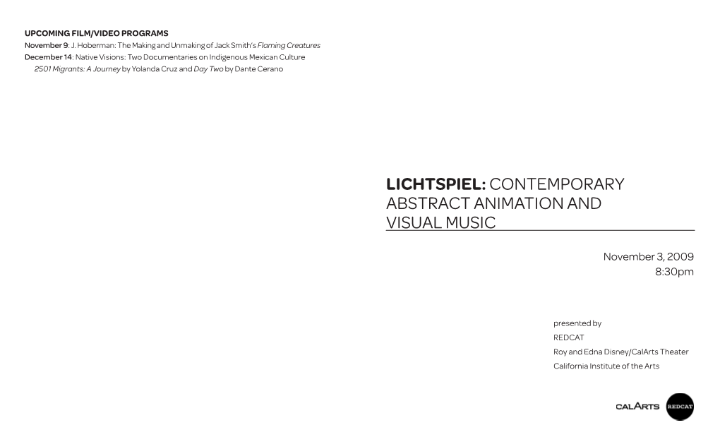 Lichtspiel: Contemporary Abstract Animation and Visual Music