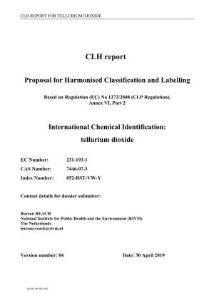 Clh Report for Tellurium Dioxide