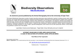 Biodiversity Observations