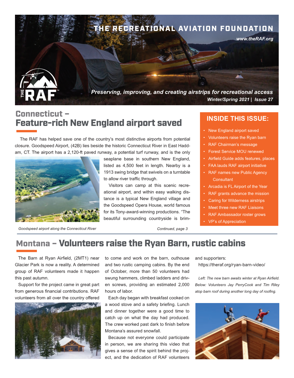 RAF 2021 Winter Newsletter