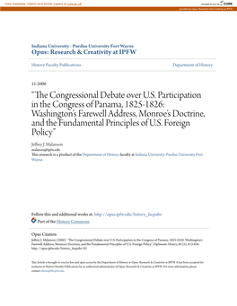 The Congressional Debate Over US Participation in The