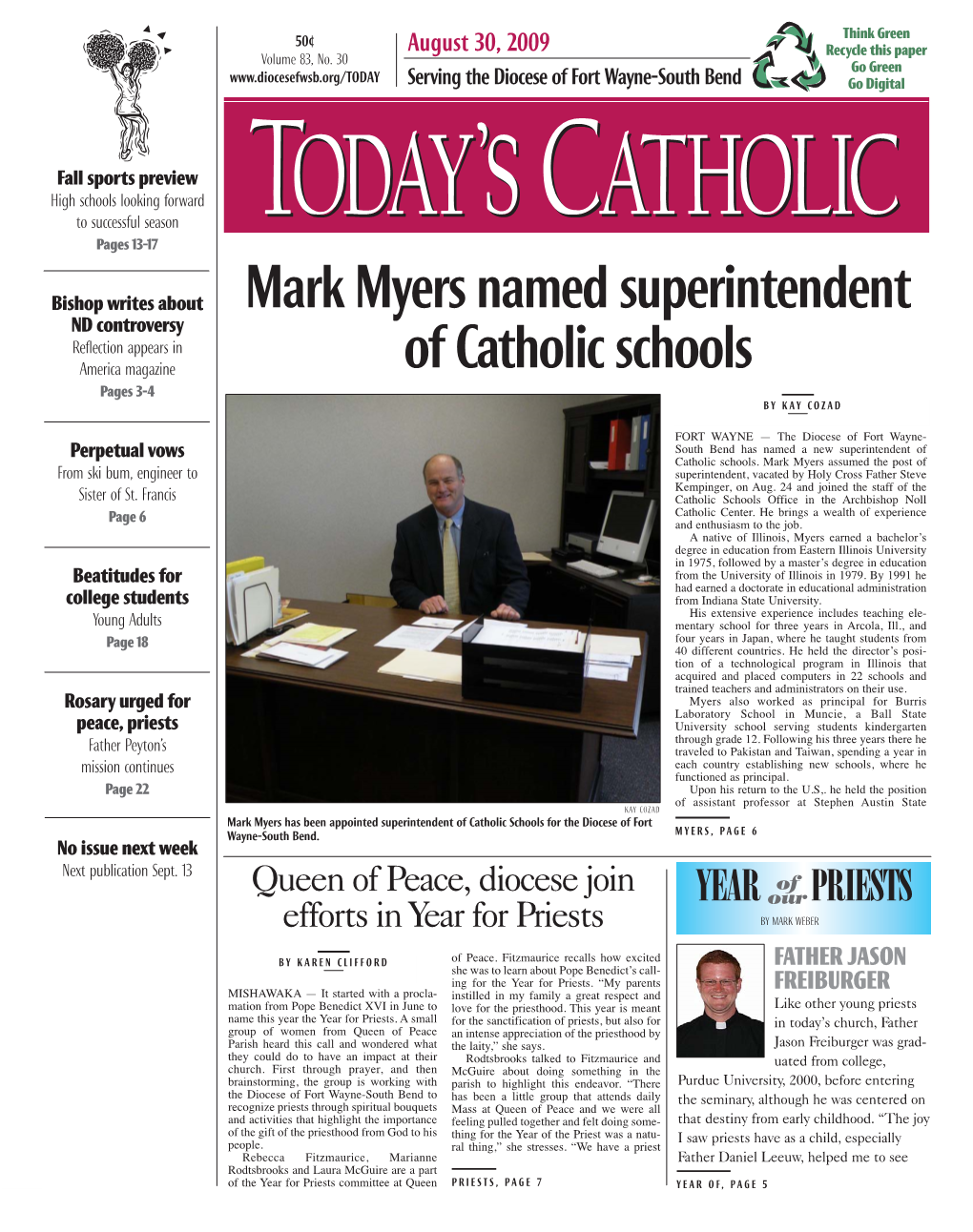 Mark Myers Named Superintendent of Catholic Schools