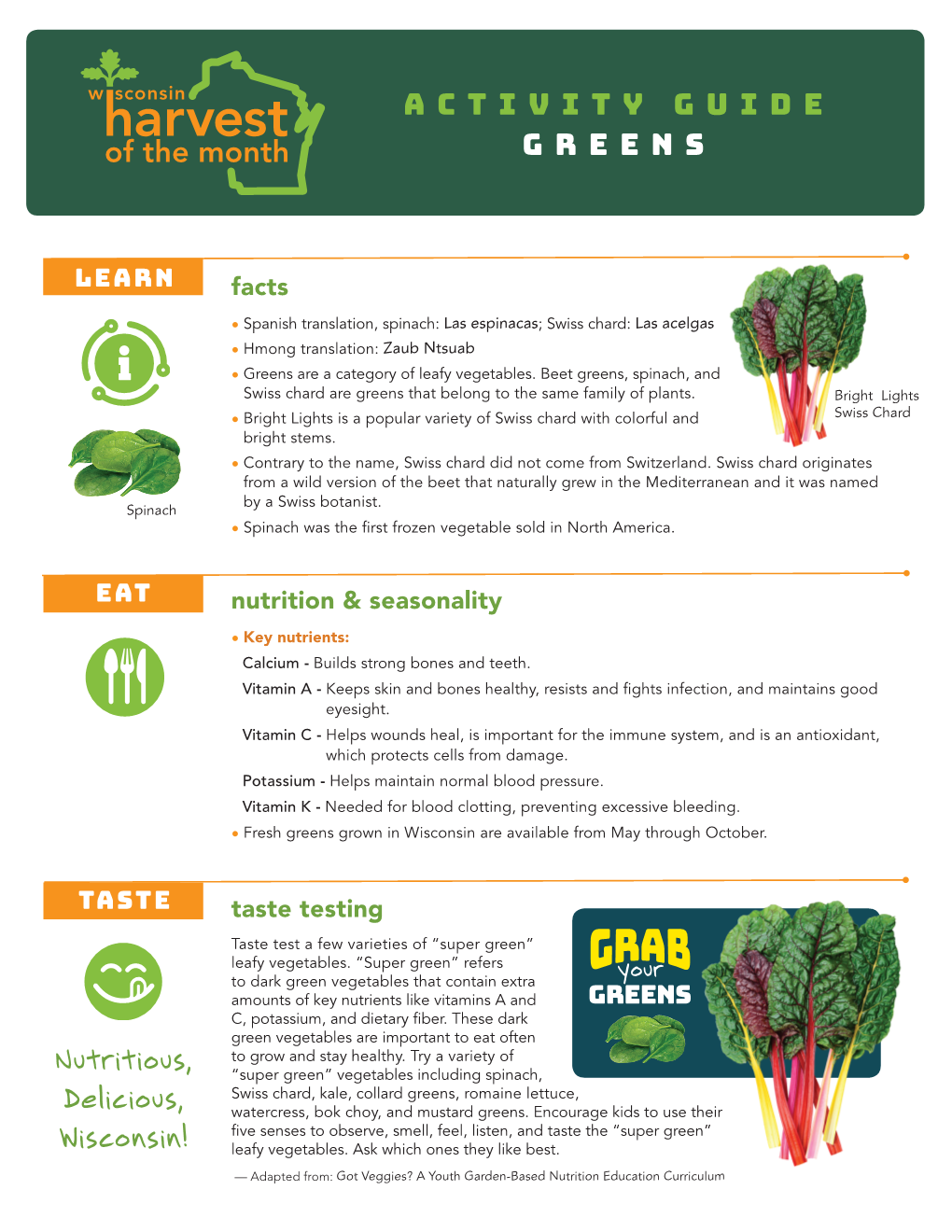 Harvest of the Month Activity Guide Greens