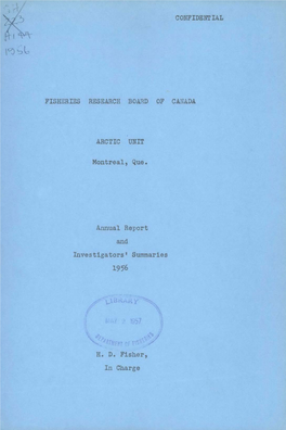 Annual Report and Investigators' Summaries 1956