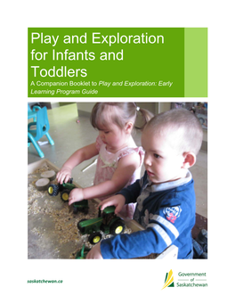 Play and Exploration for Infants and Toddlers a Companion Booklet to Play and Exploration: Early Learning Program Guide
