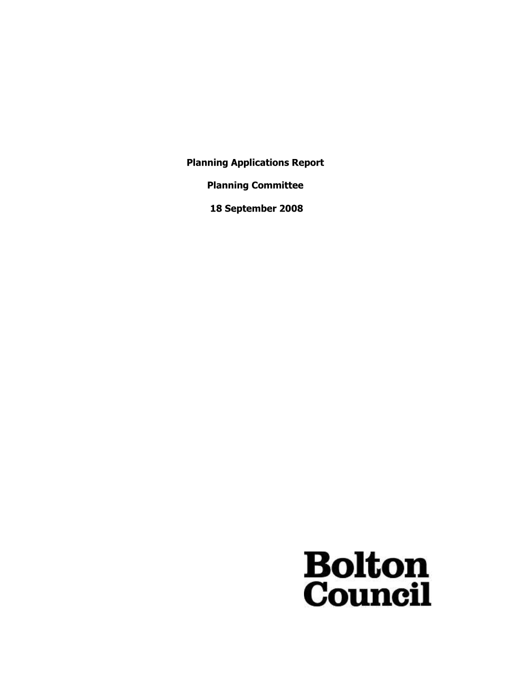 Planning Applications Report Planning