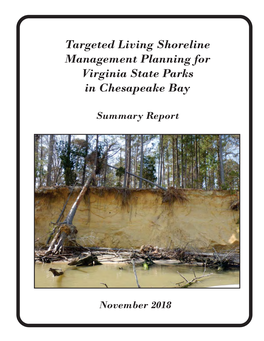 Targeted Living Shoreline Management Planning for Virginia State Parks in Chesapeake Bay