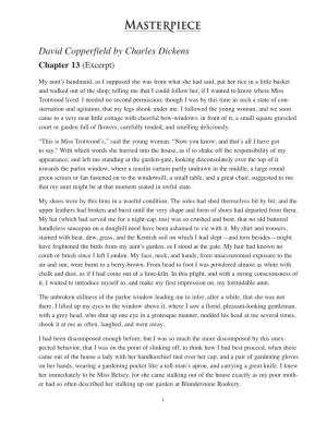 David Copperfield by Charles Dickens Chapter 13 (Excerpt)