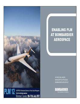 Enabling Plm at Bombardier Aerospace