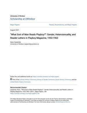 Gender, Heterosexuality, and Reader Letters in Playboy Magazine, 1953-1963