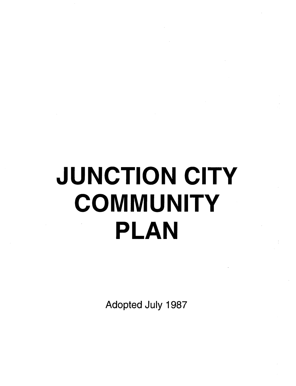 Junction City Community Plan
