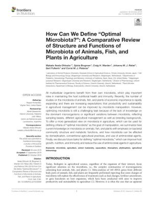 How Can We Define “Optimal Microbiota?”
