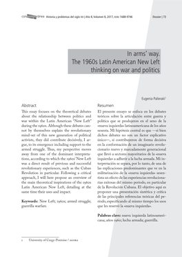 In Arms' Way. the 1960S Latin American New Left Thinking on War