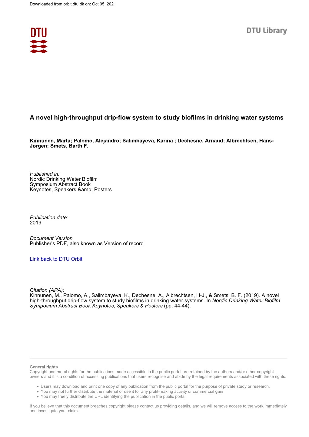 A Novel High-Throughput Drip-Flow System to Study Biofilms in Drinking Water Systems