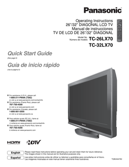 TV Manual De Instrucciones TV DE LCD DE 26”/32” DIAGONAL Model No