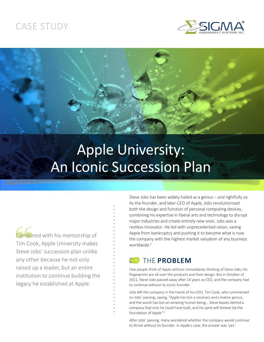 Apple University: an Iconic Succession Plan