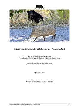 Mixed-Species Exhibits with Peccaries (Tayassuidae)