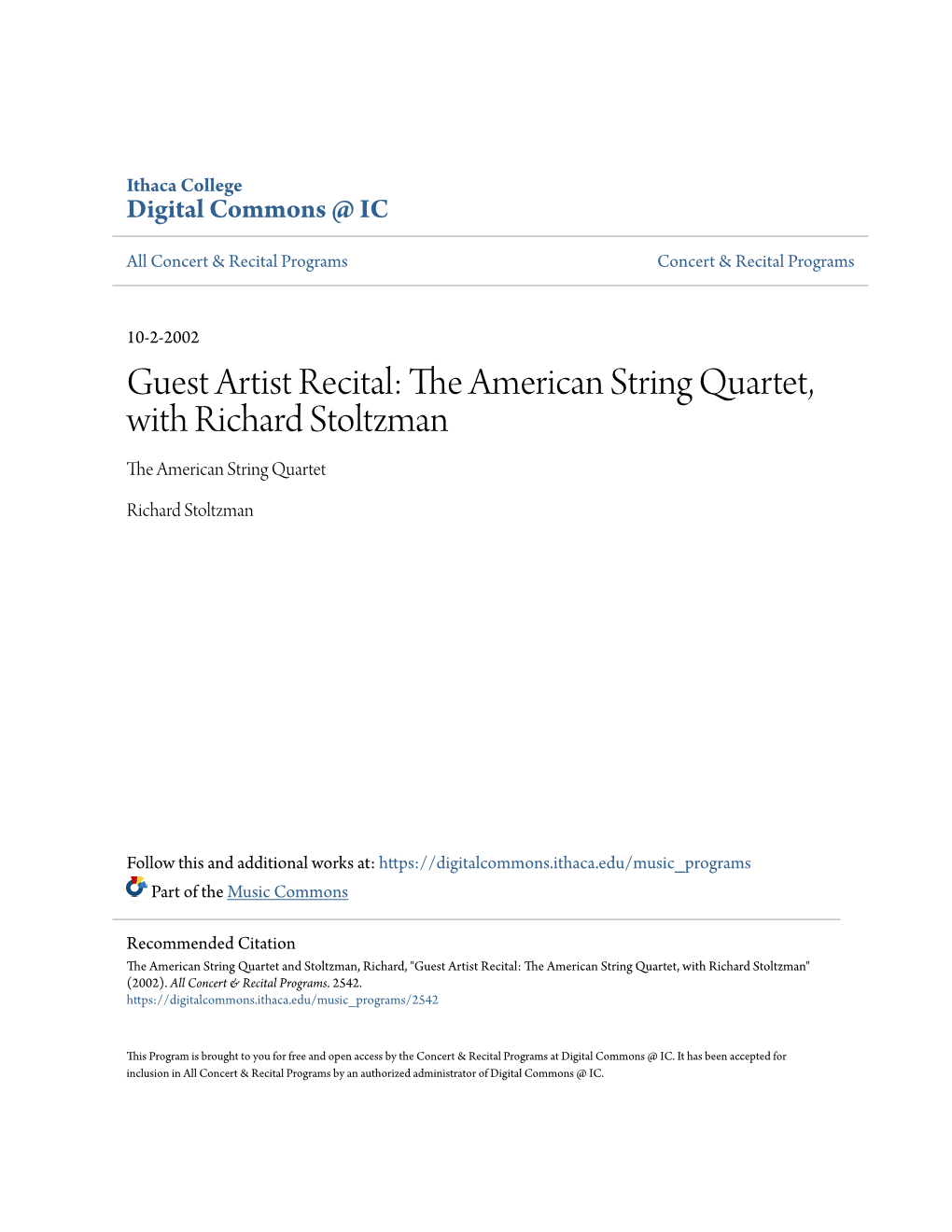 The American String Quartet, with Richard Stoltzman the American String Quartet