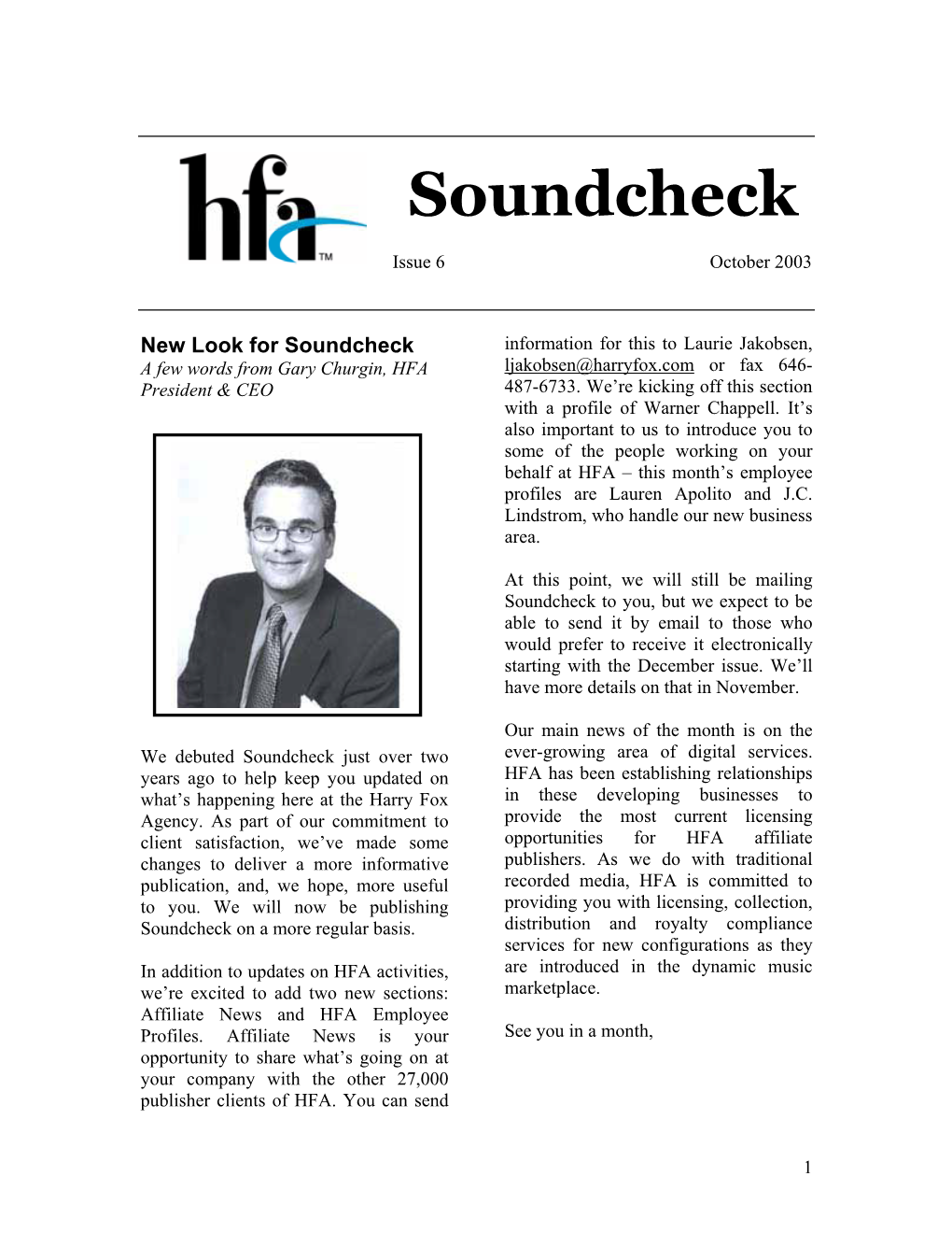 Hfa Soundcheck