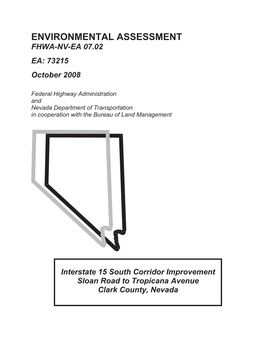 ENVIRONMENTAL ASSESSMENT FHWA-NV-EA 07.02 EA: 73215 October 2008