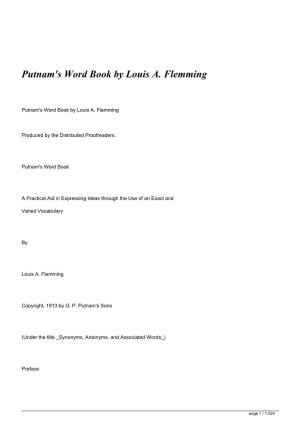 Putnam's Word Book by Louis A. Flemming&lt;/H1&gt;