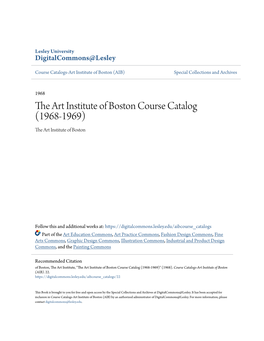 The Art Institute of Boston Course Catalog (1968-1969) the Art Institute of Boston