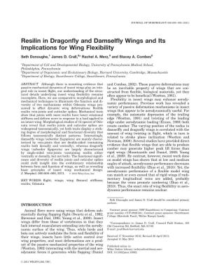 Resilin in Dragonfly and Damselfly Wings and Its Implications for Wing Flexibility