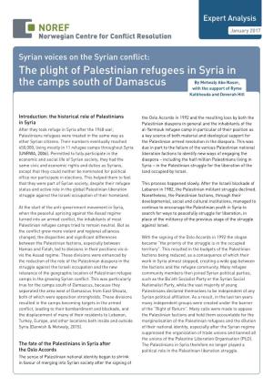 The Plight of Palestinian Refugees in Syria in the Camps South of Damascus by Metwaly Abo Naser, with the Support of Ryme Katkhouda and Devorah Hill