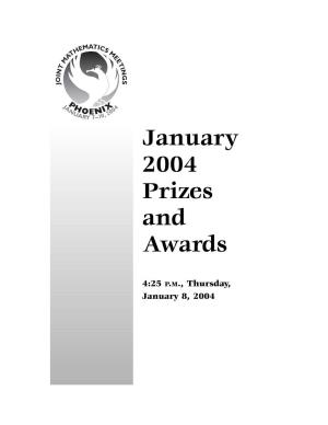 January 2004 Prizes and Awards