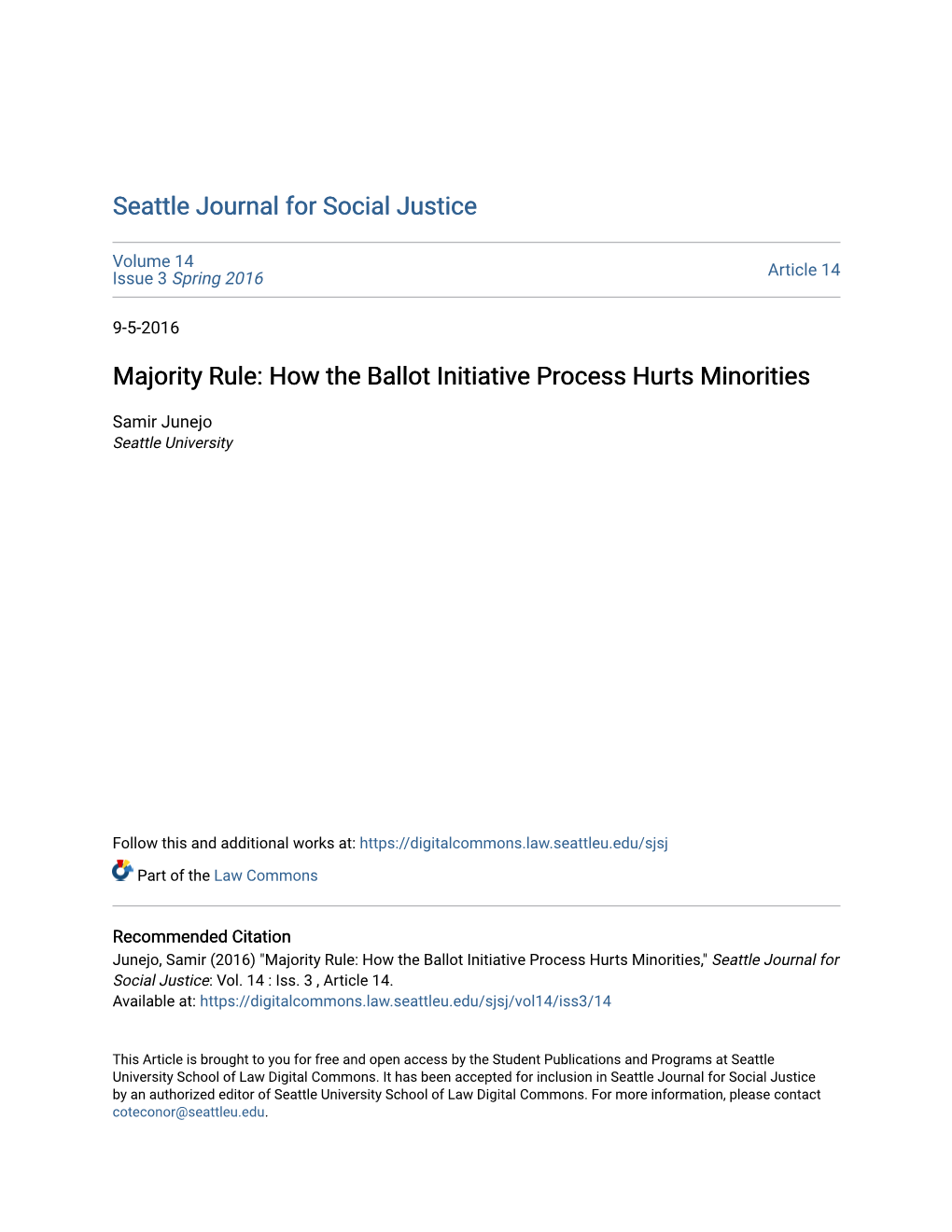 Majority Rule: How the Ballot Initiative Process Hurts Minorities