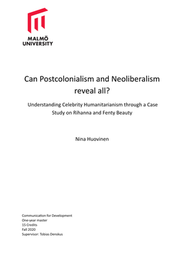 Can Postcolonialism and Neoliberalism Reveal All?