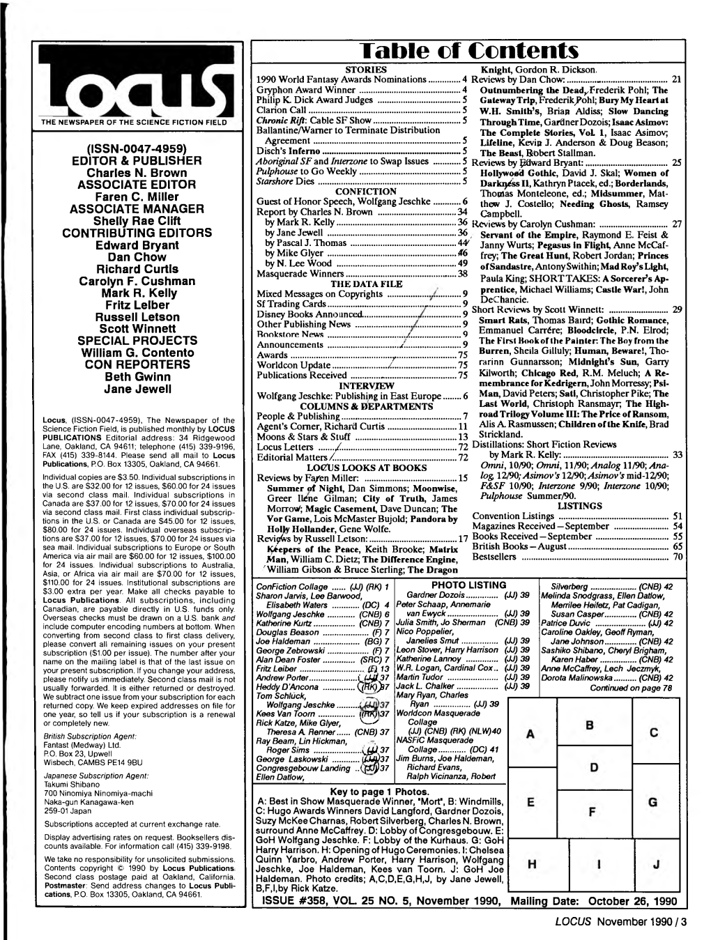 Table of Contents STORIES Knight, Gordon R