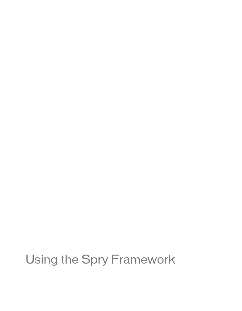 Using the Spry Framework