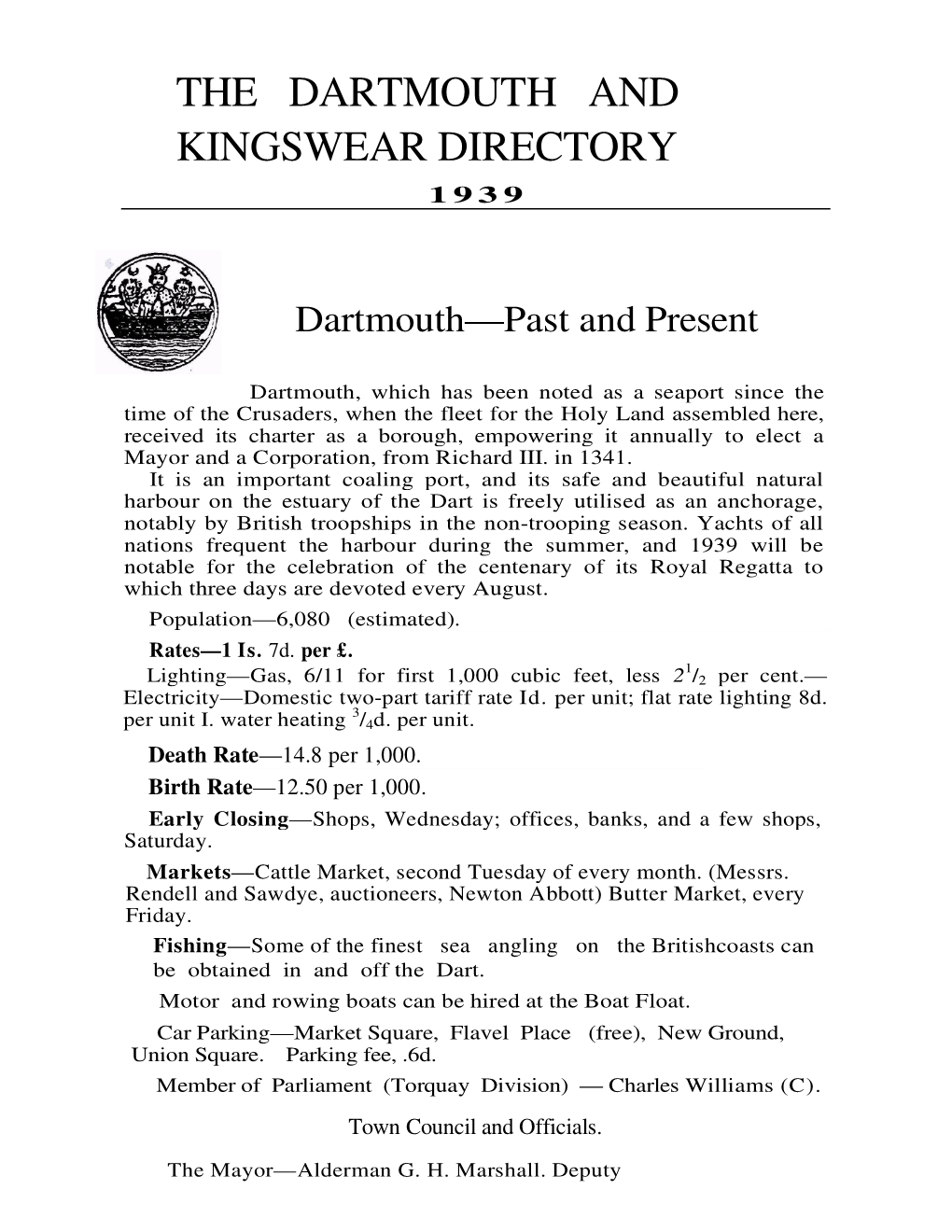 The Dartmouth and Kingswear Directory