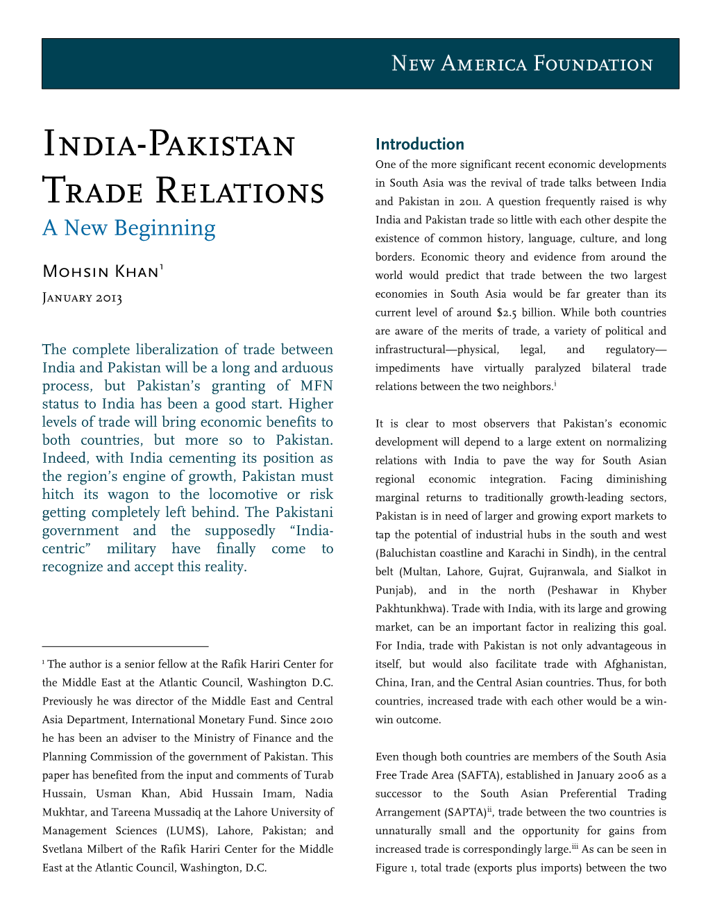 India-Pakistan Trade Relations