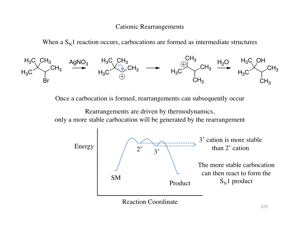 Cationic Rearrangements When a S 1 Reaction Occurs, Carbocations Are