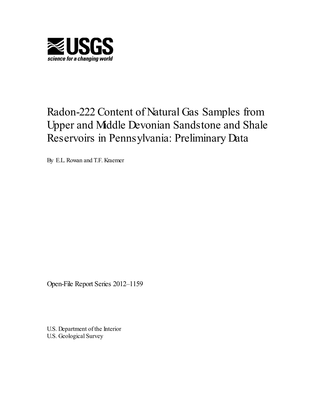 Radon-222 Content of Natural Gas Samples from Upper and Middle Devonian Sandstone and Shale Reservoirs in Pennsylvania: Preliminary Data