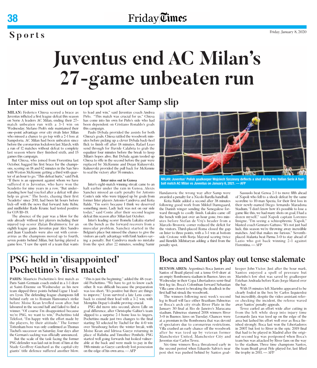 Juventus End AC Milan's 27-Game Unbeaten