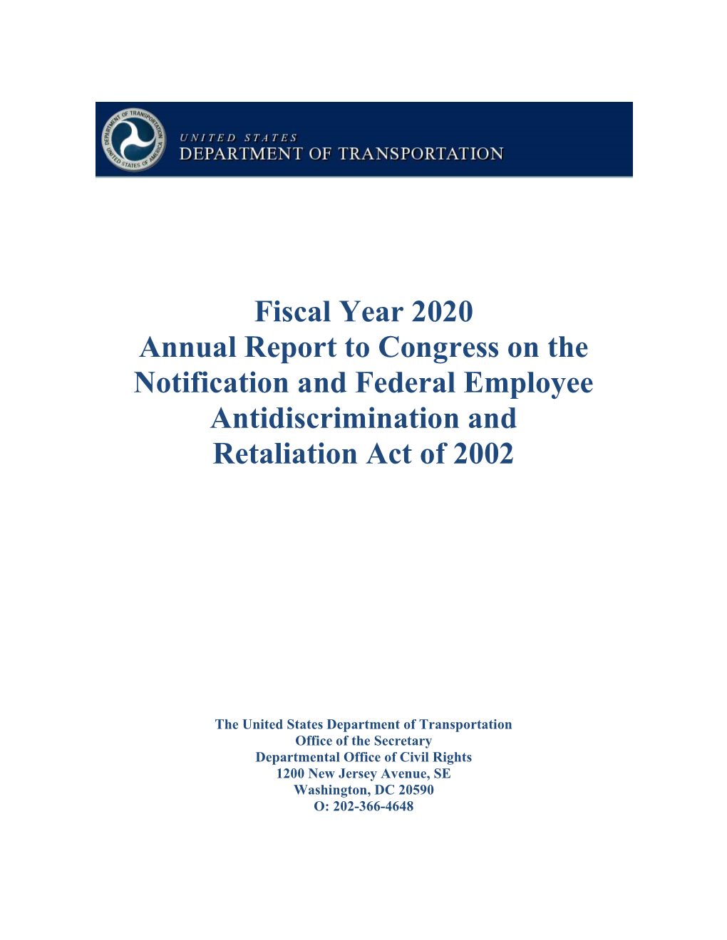 FY 2020 No FEAR Report