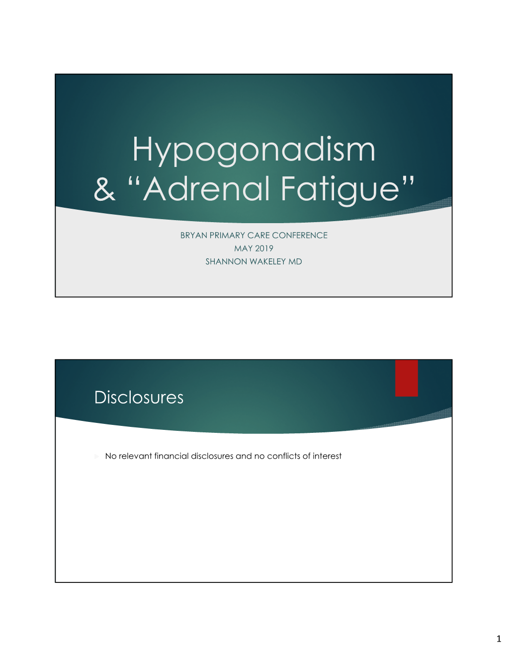 Hypogonadism & “Adrenal Fatigue”