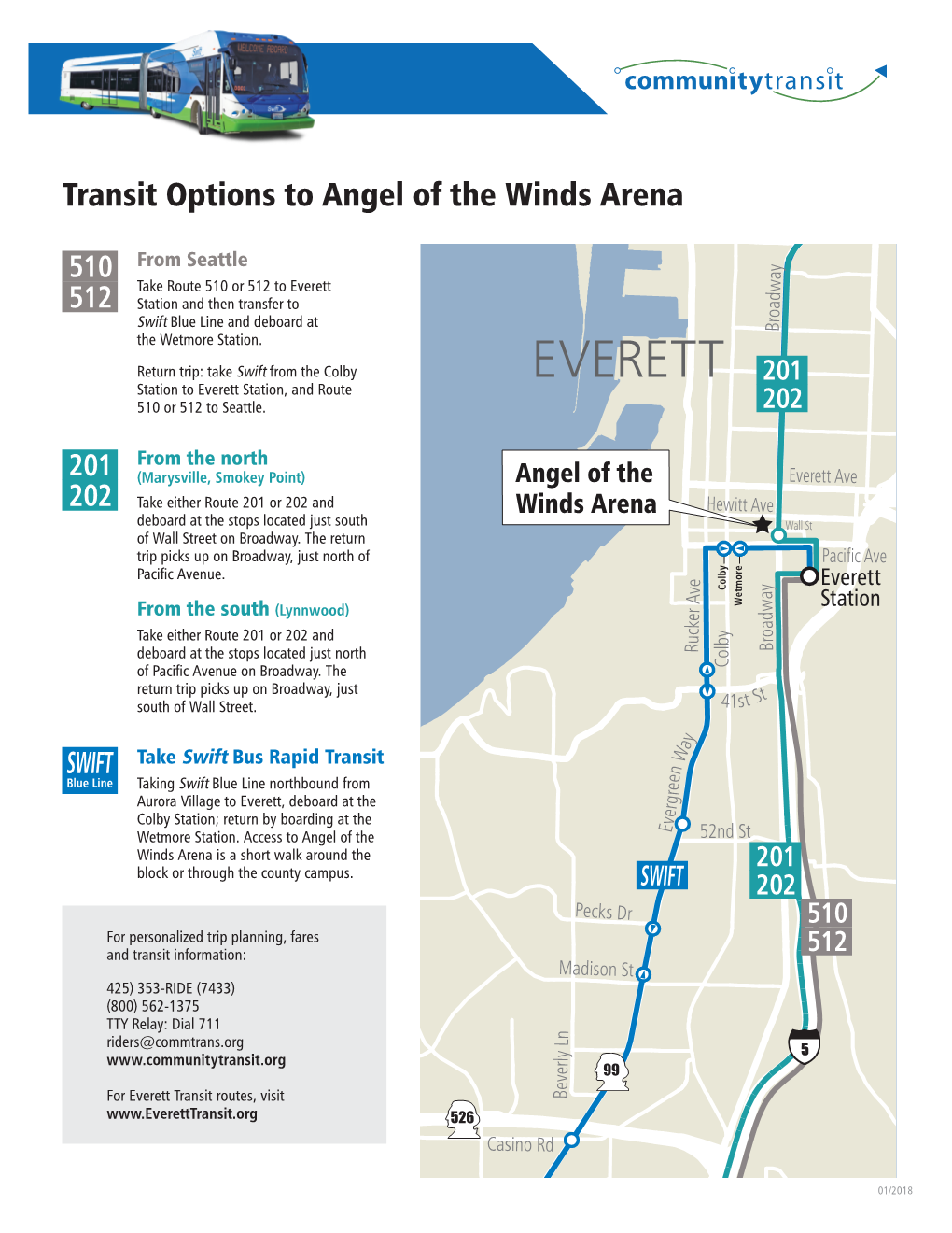 Transit Options to Angel of the Winds Arena-2018