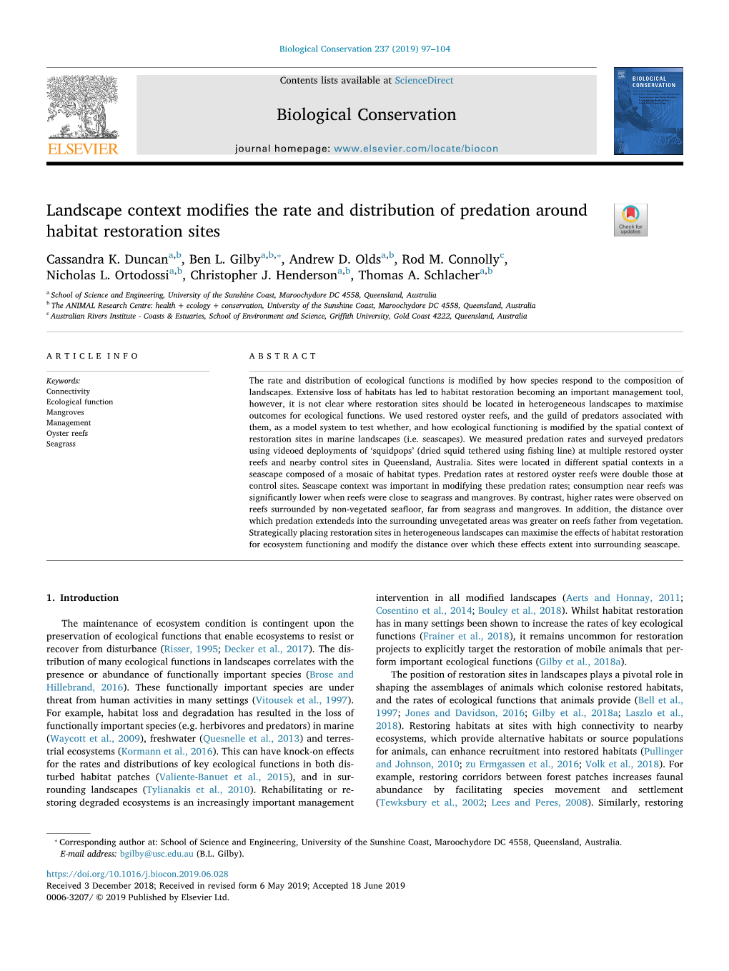 Landscape Context Modifies the Rate and Distribution of Predation Around