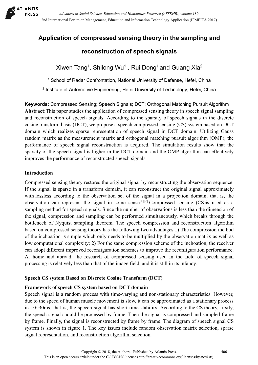 Application of Compressed Sensing Theory in the Sampling And